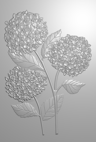 Crafter's Companion Hydrangea 3D Embossing Folder Hydrangea Blooms (NG-HY-3D-EF4-HYB) (DISCONTINUED)