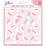 Nellie Snellen Leaves & Berries Mixed Media Stencil (MMS4K-038) (DISCONTINUED)