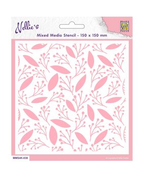 Nellie Snellen Leaves & Berries Mixed Media Stencil (MMS4K-038) (DISCONTINUED)