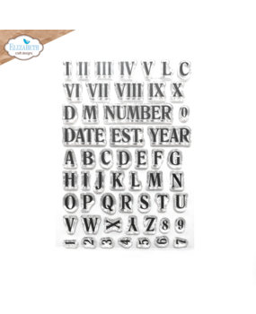 Elizabeth Craft Designs From the Past Stamps Roman Numerals with Alpha (CS342) (DISCONTINUED)
