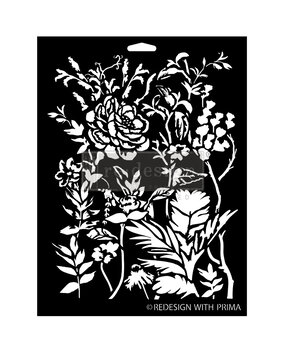 Re-Design with Prima Cerulean Blooms 9x12 Inch Decor Stencils (1pcs) (669331) (DISCONTINUED)