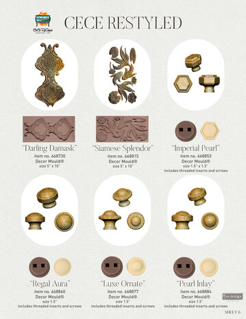 Re-Design with Prima Cece Regal Aura 1.5x1.3 Inch Knob Mould (668860) (DISCONTINUED) Re-Design with Prima Cece Regal Aura 1.5x1.3 Inch Knob Mould (668860) (DISCONTINUED)