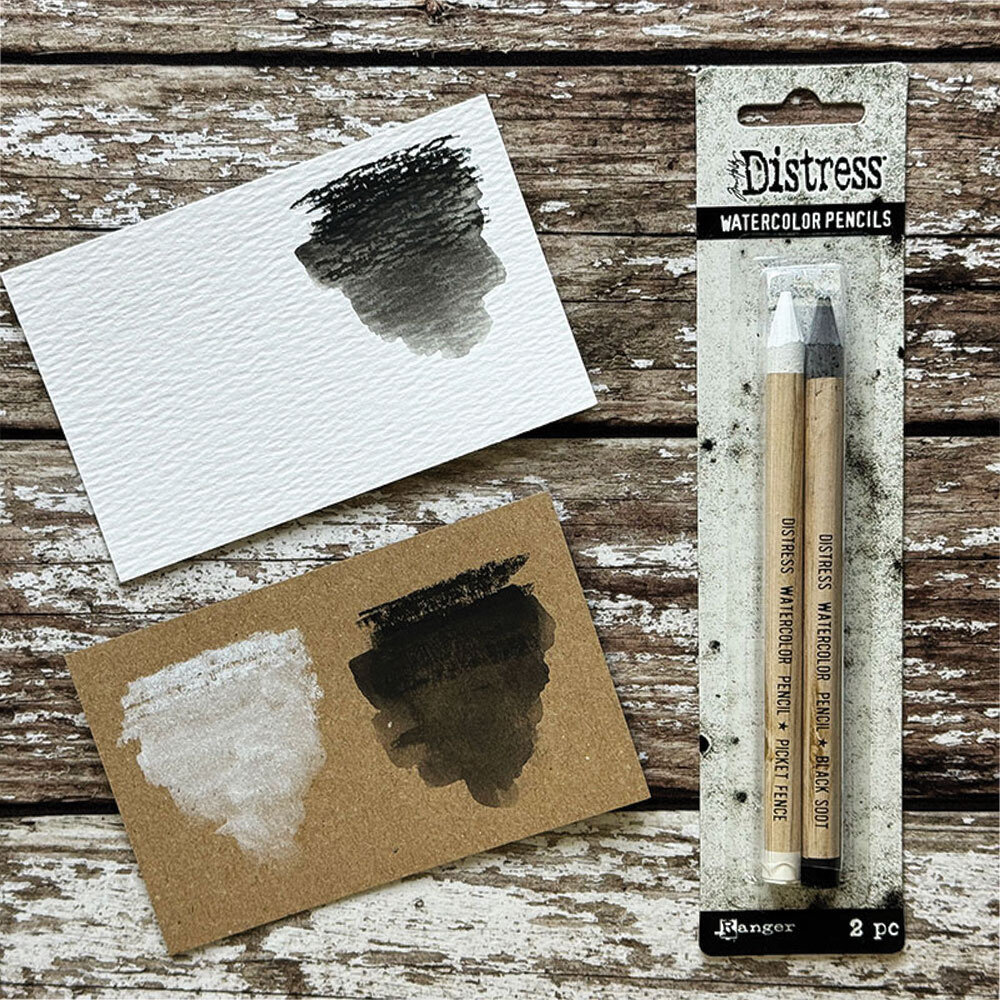 Ranger Tim Holtz Distress Watercolor Pencils Picket Fence & Black Soot (2pcs) (TDH83573) Ranger Tim Holtz Distress Watercolor Pencils Picket Fence & Black Soot (2pcs) (TDH83573)