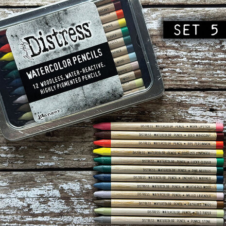 Ranger Tim Holtz Distress Watercolor Pencils Kit 5 (12pcs) (TDH83597) Ranger Tim Holtz Distress Watercolor Pencils Kit 5 (12pcs) (TDH83597)