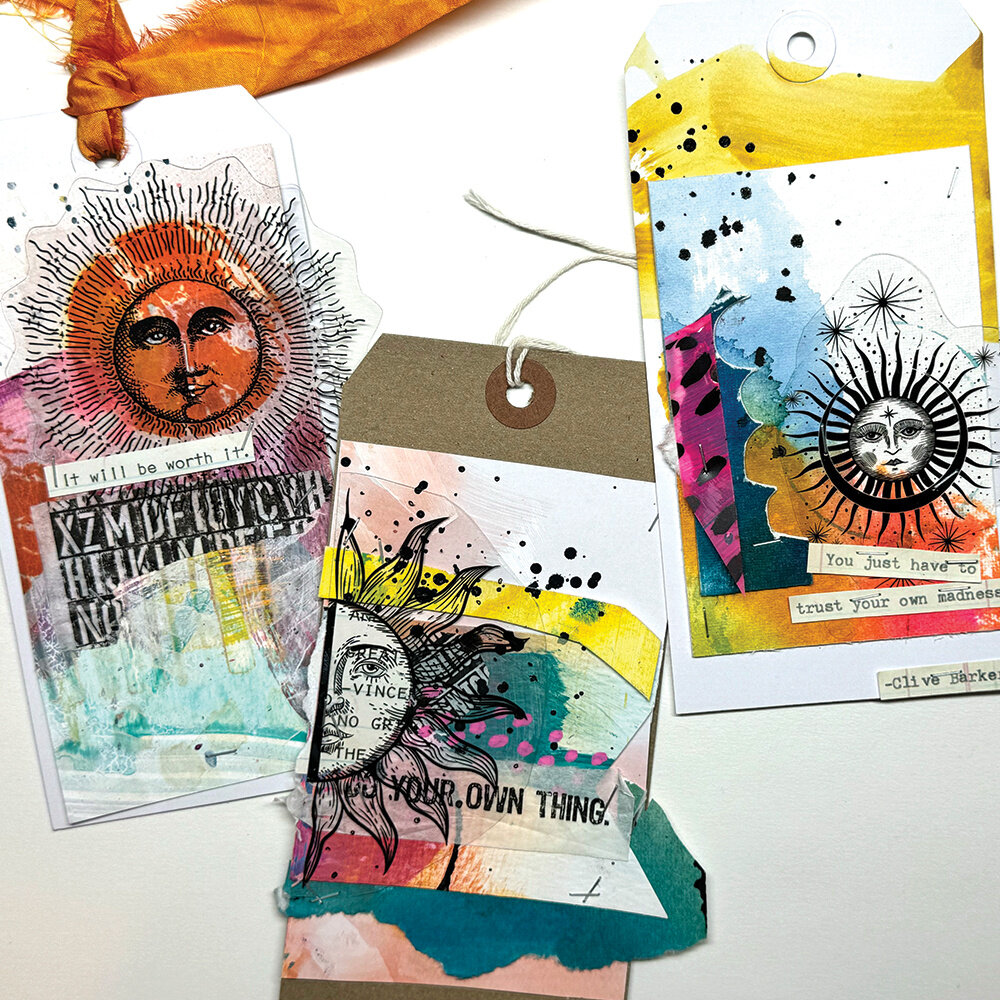 Dina Wakley Media Transparencies Pattern Play Set 2 - 6 Trasparenze 21,6x27,3 Cm Per Mixed Media E Scrapbooking