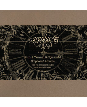 Graphic 45 2-in-1 Tunnel & Pyramid 8x8 Inch Chipboard Albums (4502827)