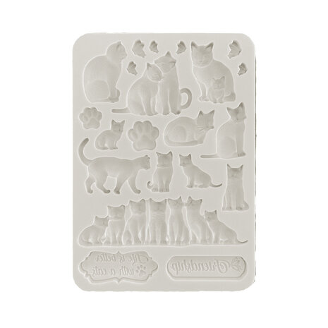 Stamperia Orchids and Cats Silicon Mould A5 Cats (KACMA523)