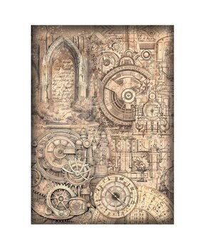 Stamperia Sir Vagabond in Fantasy World A4 Rice Paper Mechanical Pattern (6pcs) (DFSA4846) (DISCONTINUED)