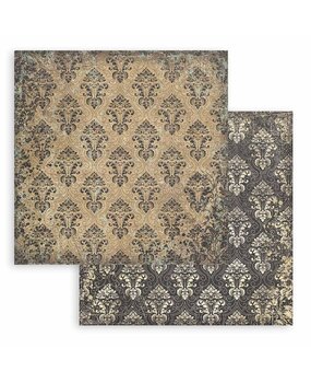 Stamperia Sir Vagabond in Fantasy World 12x12 Inch Paper Sheets Ochre Wallpaper (10pc) (SBB980) (DISCONTINUED)