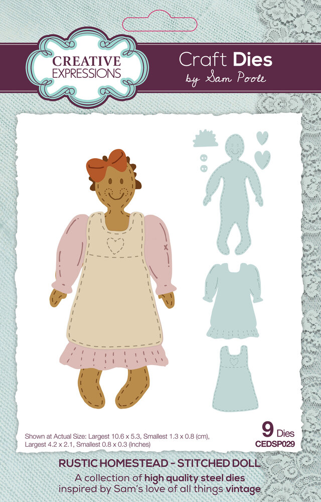 Creative Expressions Sam Poole Craft Die Rustic Homestead Stitched Doll (CEDSP029) (OUTLET) Creative Expressions Sam Poole Craft Die Rustic Homestead Stitched Doll (CEDSP029) (OUTLET)