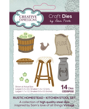 Creative Expressions Sam Poole Craft Die Rustic Homestead Kitchen Stool Set (CEDSP032) (OUTLET)