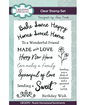 Creative Expressions Sam Poole A6 Clear Stamp Rustic Homestead Sentiments (CEC1070) (OUTLET)