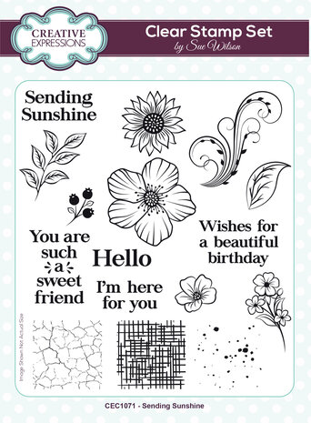 Creative Expressions Sue Wilson A5 Clear Stamp Sending Sunshine (CEC1071) (OUTLET) Creative Expressions Sue Wilson A5 Clear Stamp Sending Sunshine (CEC1071) (OUTLET)