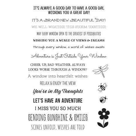 Spellbinders Sending Sunshine Sentiments Clear Stamp Set (STP-222) (DISCONTINUED) Spellbinders Sending Sunshine Sentiments Clear Stamp Set (STP-222) (DISCONTINUED)