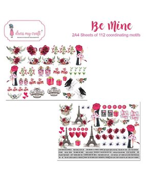 Dress My Craft Be Mine A4 Motif Sheets (2pcs) (DMCP2575) (OUTLET)