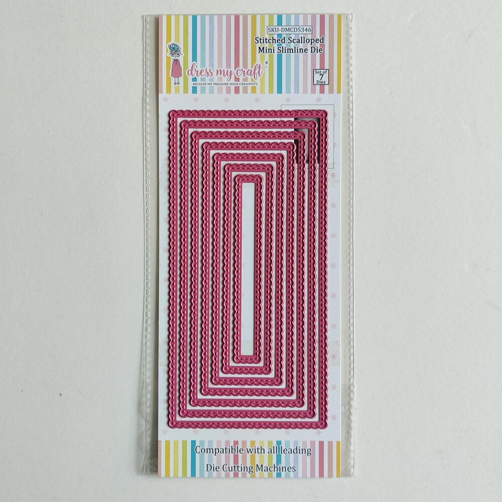 Dress My Craft Cutting Die Slimline Mini Stitched Scalloped (DMCD5346) (OUTLET) Dress My Craft Cutting Die Slimline Mini Stitched Scalloped (DMCD5346) (OUTLET)