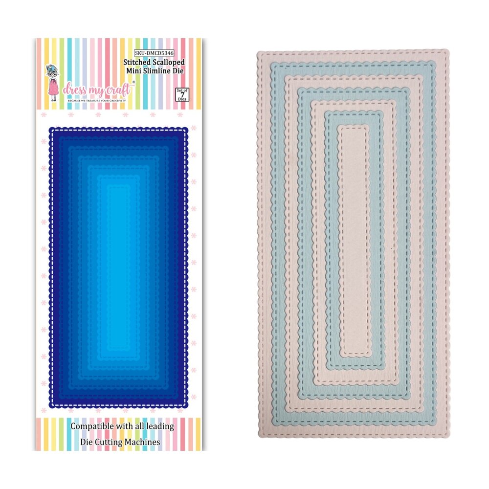 Dress My Craft Cutting Die Slimline Mini Stitched Scalloped (DMCD5346) (OUTLET) Dress My Craft Cutting Die Slimline Mini Stitched Scalloped (DMCD5346) (OUTLET)