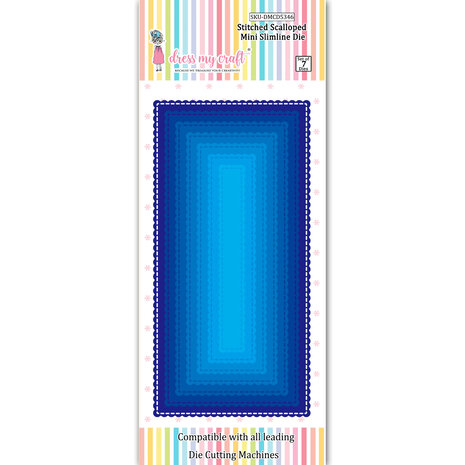 Dress My Craft Cutting Die Slimline Mini Stitched Scalloped (DMCD5346) (OUTLET) Dress My Craft Cutting Die Slimline Mini Stitched Scalloped (DMCD5346) (OUTLET)