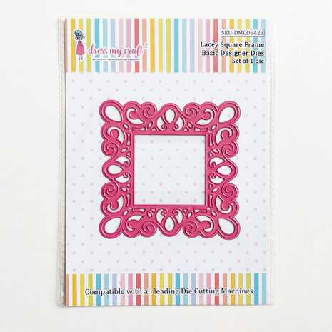 Dress My Craft Cutting Die Basic Designer Lacey Square Frame (DMCD5423) (OUTLET)