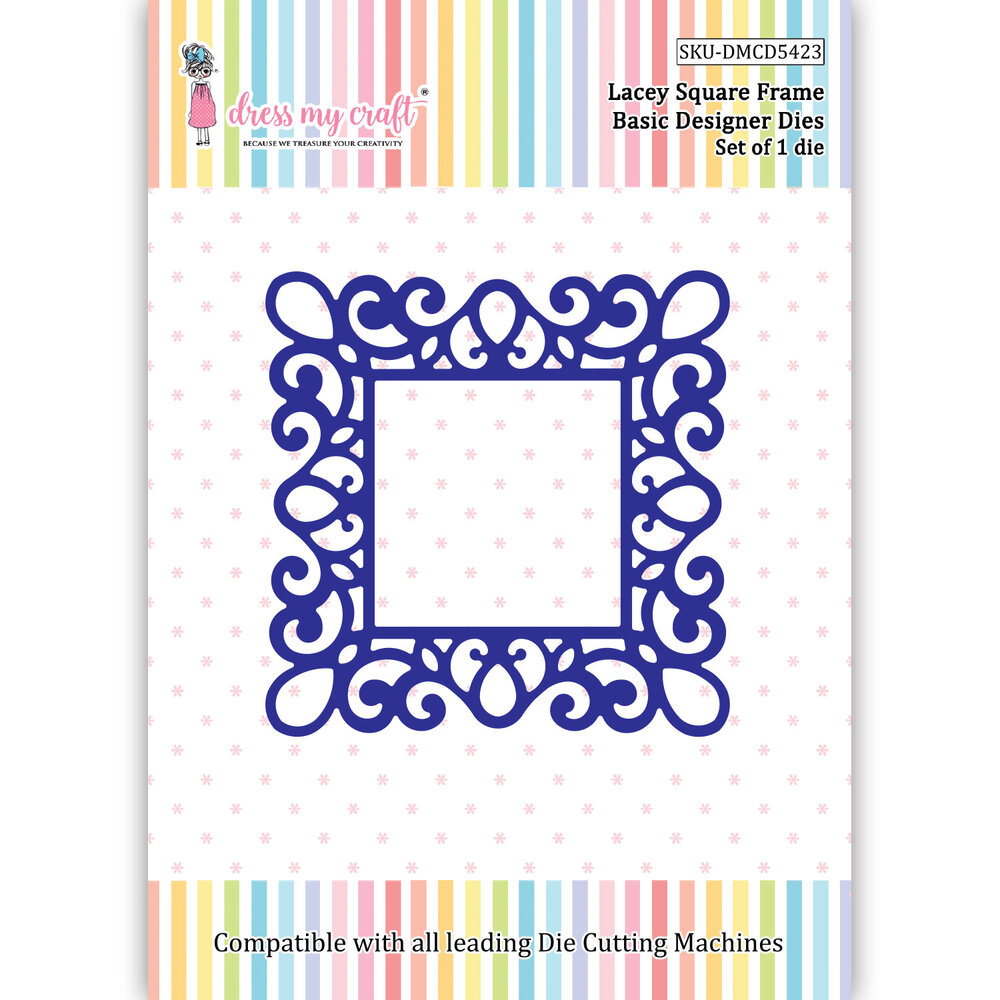Dress My Craft Cutting Die Basic Designer Lacey Square Frame (DMCD5423) (OUTLET)