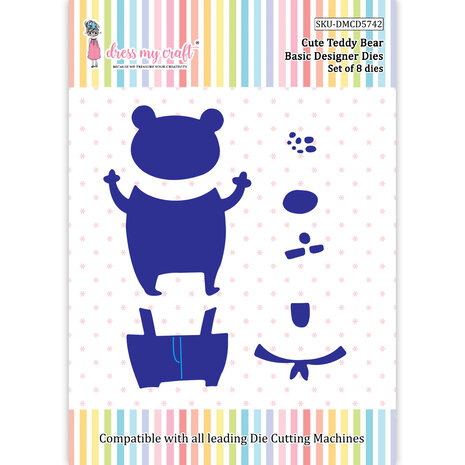 Dress My Craft Cutting Die Basic Designer Cute Teddy Bear (DMCD5742) (OUTLET) Dress My Craft Cutting Die Basic Designer Cute Teddy Bear (DMCD5742) (OUTLET)