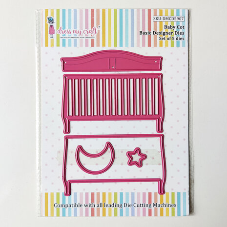 Dress My Craft Cutting Die Basic Designer Baby Cot (DMCD5907) (OUTLET)