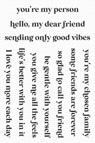 My Favorite Things Essential Friendship Messages Clear Stamps (CS-861) (DISCONTINUED) My Favorite Things Essential Friendship Messages Clear Stamps (CS-861) (DISCONTINUED)