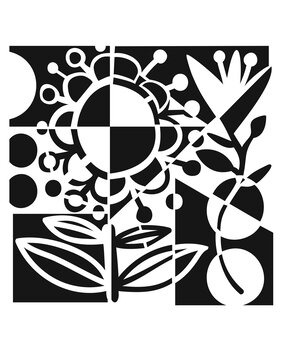 The Crafter's Workshop Fractured Flower 6x6 Inch Stencil (TCW1077s) (OUTLET)