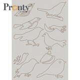 Pronty Crafts Beautiful Butterfly A5 Grey Chipboard Birds (492.001.057) (DISCONTINUED)
