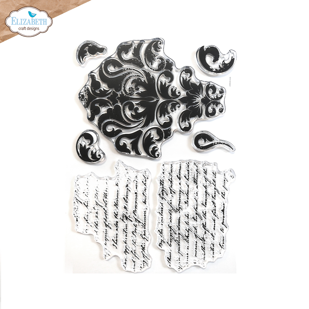 Elizabeth Craft Designs Journal Elements Script From the Past Stamp Set (CS343) (DISCONTINUED)