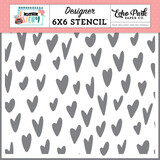 Echo Park Happy Memories Hearts Stencil (TOS360034) (DISCONTINUED)