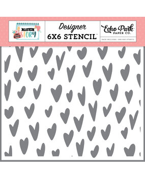 Echo Park Happy Memories Hearts Stencil (TOS360034) (DISCONTINUED)