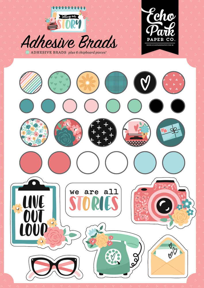 Echo Park Telling Our Story Adhesive Brads (TOS360020) (DISCONTINUED)