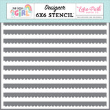 Echo Park Scallop Stripes Stencil (MLG358034) (DISCONTINUED)