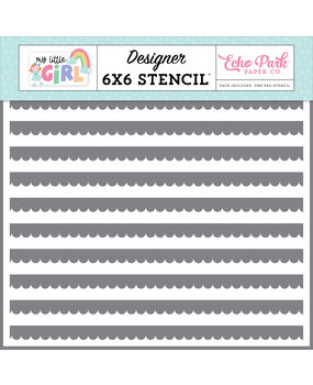 Echo Park Scallop Stripes Stencil (MLG358034) (DISCONTINUED)