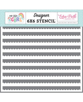 Echo Park Scallop Stripes Stencil (MLG358034) (OUTLET)