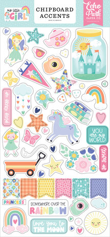 Echo Park My Little Girl Chipboard Accents (MLG358021) (DISCONTINUED)