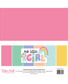 Echo Park My Little Girl 12x12 Inch Coordinating Solids Paper Pack (MLG358015) (DISCONTINUED)
