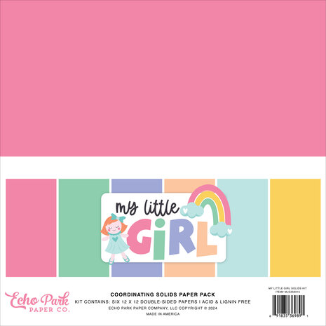 Echo Park My Little Girl 12x12 Inch Coordinating Solids Paper Pack (MLG358015) (DISCONTINUED) Echo Park My Little Girl 12x12 Inch Coordinating Solids Paper Pack (MLG358015) (DISCONTINUED)