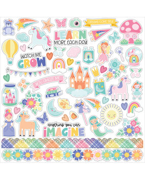 Echo Park My Little Girl 12x12 Inch Element Sticker (MLG358014) (DISCONTINUED)