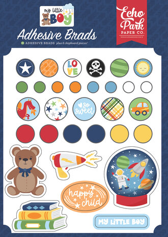 Echo Park My Little Boy Adhesive Brads (MLB357020) (OUTLET)