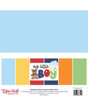 Echo Park My Little Boy 12x12 Inch Coordinating Solids Paper Pack (MLB357015) (DISCONTINUED)