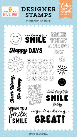 Echo Park Don't Forget To Smile Clear Stamps (HND361047) (DISCONTINUED) Echo Park Don't Forget To Smile Clear Stamps (HND361047) (DISCONTINUED)