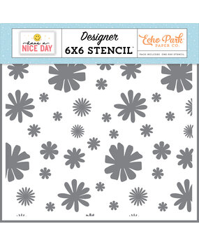 Echo Park Happy Days Floral Stencil (HND361034) (DISCONTINUED)