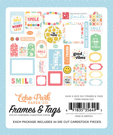Echo Park Have A Nice Day Frames & Tags (HND361025) (DISCONTINUED) Echo Park Have A Nice Day Frames & Tags (HND361025) (DISCONTINUED)