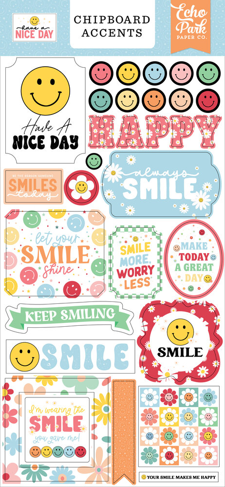 Echo Park Have A Nice Day Chipboard Accents (HND361021) (DISCONTINUED)