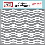 Echo Park Sea Waves Stencil (AMV359035) (DISCONTINUED)