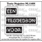 Crealies Texto Negativo Stansen Dutch No. 116H Een Tegoedbon Voor (NL116H)