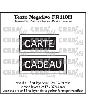 Crealies Texto Negativo Dies French No. 110H Carte Cadeau (FR110H)