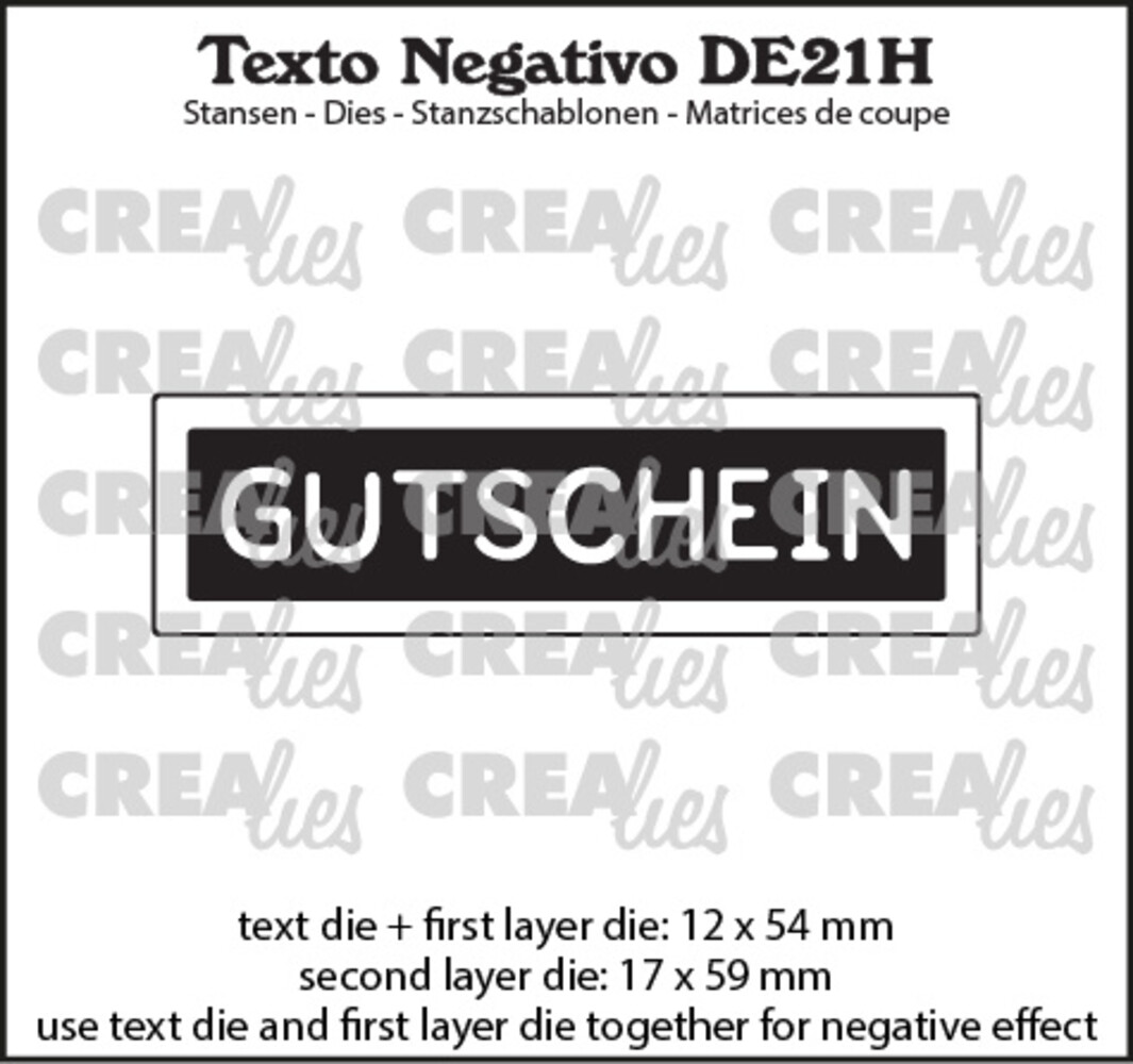 Crealies Texto Negativo Stansen German No. 21H Gutschein (DE21H) Crealies Texto Negativo Stansen German No. 21H Gutschein (DE21H)